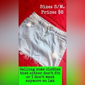 Denim skirt with rips